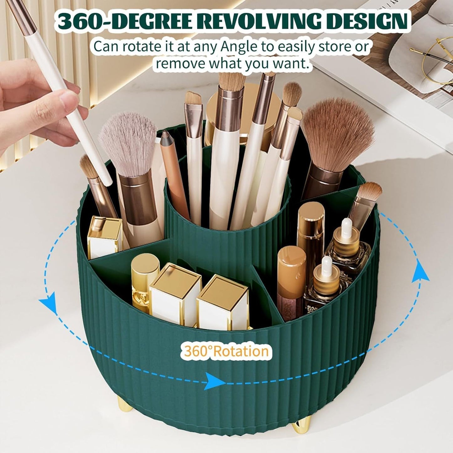 Organizador de Maquiagem Rotativo - 360º