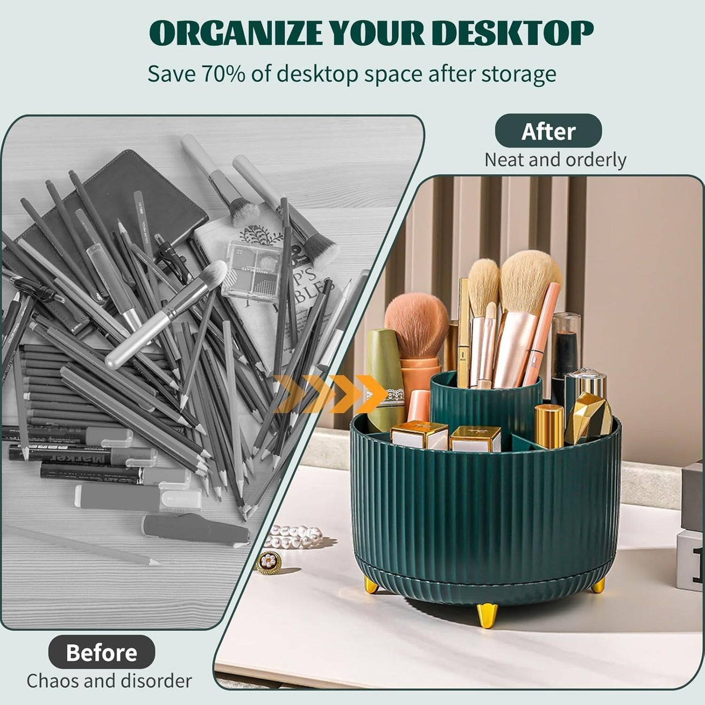 Organizador de Maquiagem Rotativo - 360º