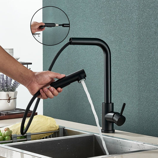 Torneira Flexível de Pia de Cozinha Deck - Aço Inoxidável Misturador de Água Quente e Fria
